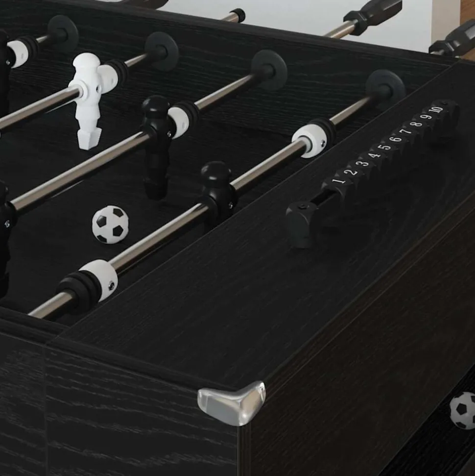 vidaXL Table de Foosball Chêne Noir 146,5 x 74 x 85 cm