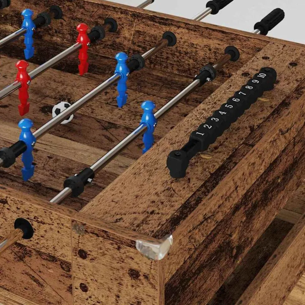 vidaXL Table de Foosball Bois ancien 125 x 60,5 x 80 cm