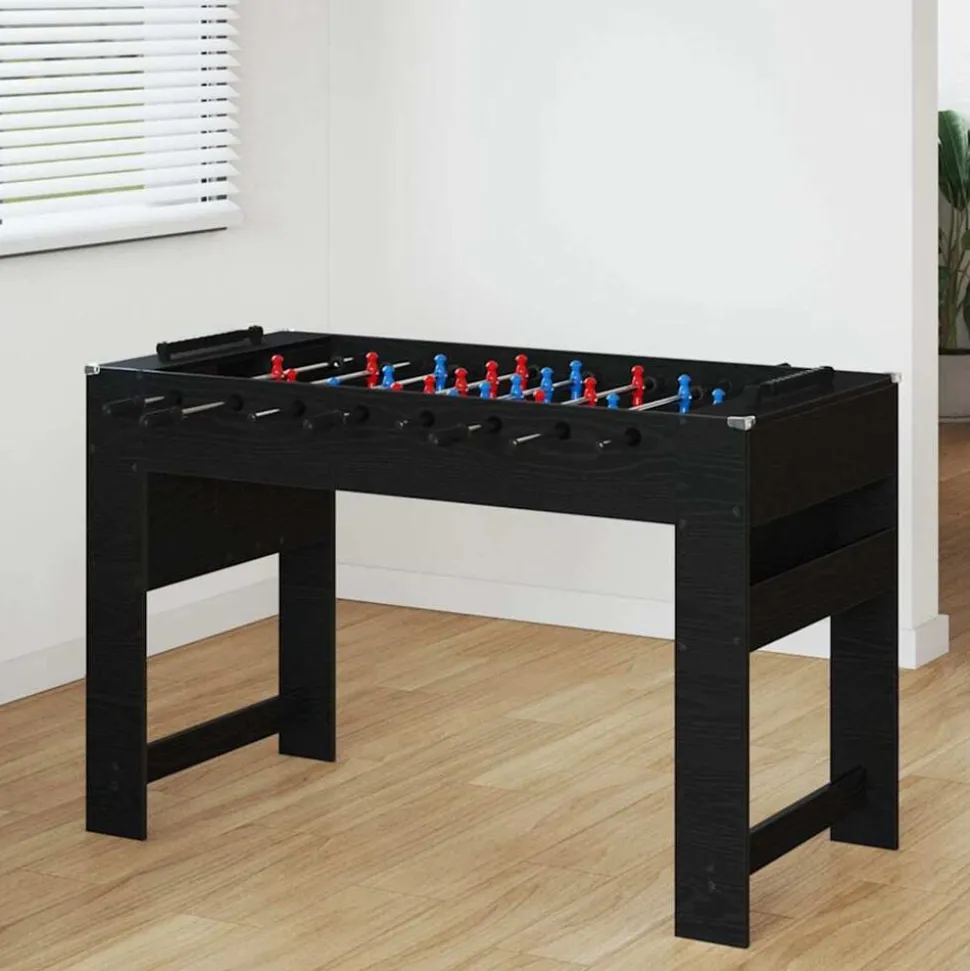 vidaXL Table de Foosball Chêne Noir 125 x 60,5 x 80 cm