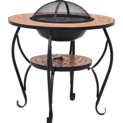 vidaXL Table de foyer mosaïque Terre cuite 68 cm Céramique