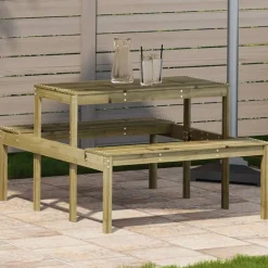 vidaXL Table de pique-nique 110x134x75 cm bois de pin imprégné