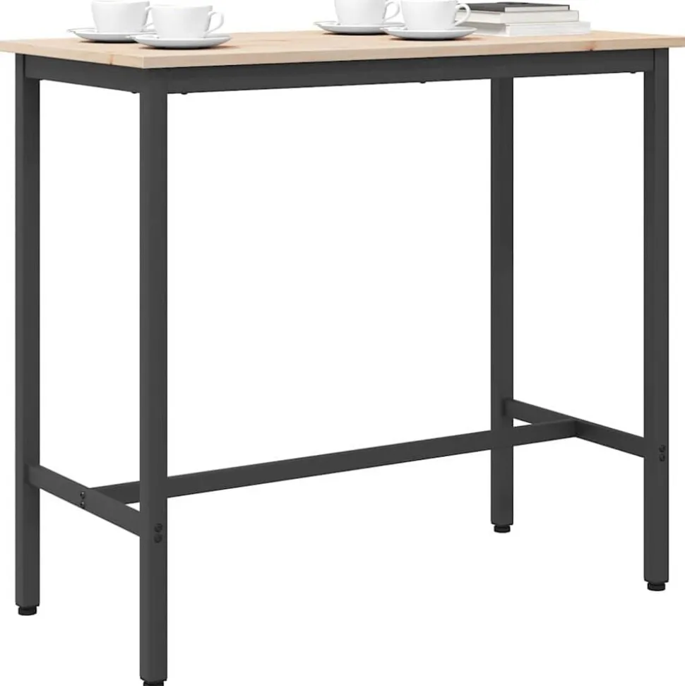 vidaXL table Naturel 100 x 50 x 91 cm Bois d'ingénierie et acier