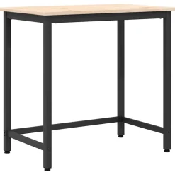 vidaXL table Naturel 80 x 50 x 77 cm Bois d'ingénierie et acier