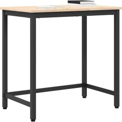 vidaXL table Naturel 80 x 50 x 77 cm Bois d'ingénierie et acier