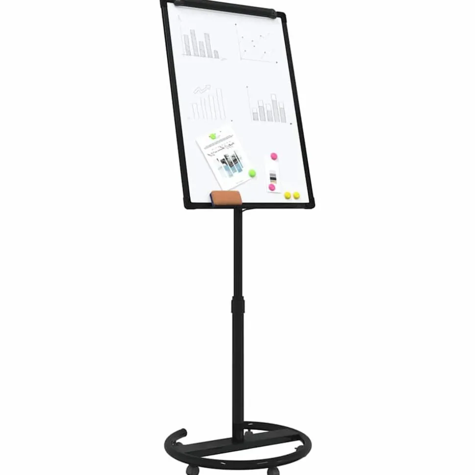 vidaXL Tableau blanc magnétique Noir et Blanc 62 x 62,5 x 197 cm EPS