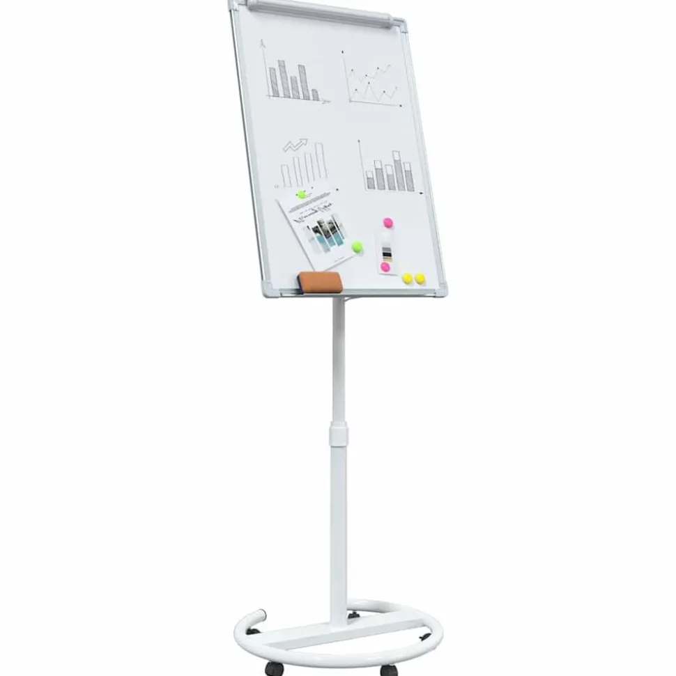 vidaXL Tableau blanc magnétique Gris et blanc 62 x 62,5 x 197 cm EPS