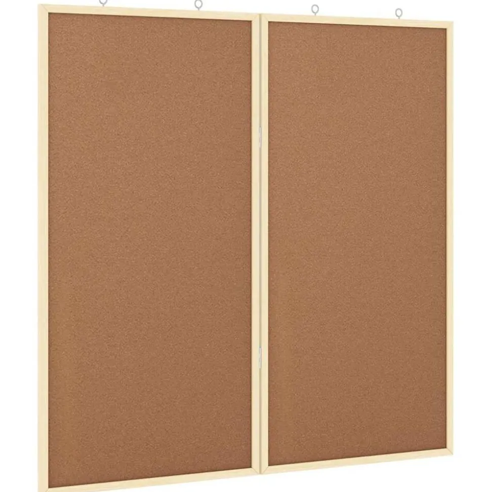 vidaXL Tableau d'Affichage Marron 80 x 80 x 1.4 cm Bois de pin massif
