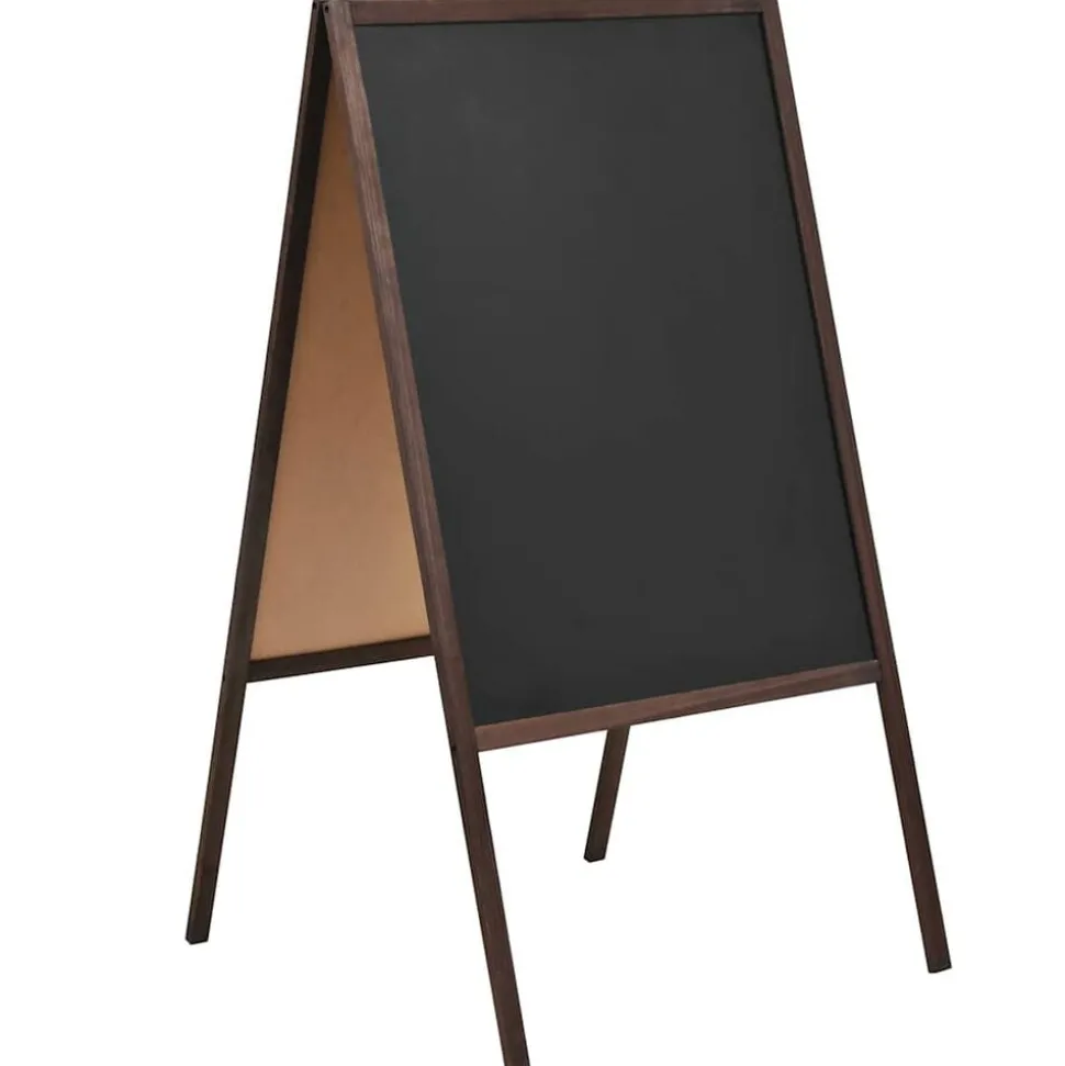 vidaXL Tableau noir double face Bois de cèdre Autoportant 60x80 cm