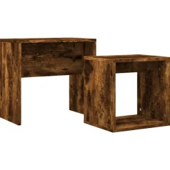vidaXL Tables basses gigognes 2 pcs chêne fumé bois d'ingénierie