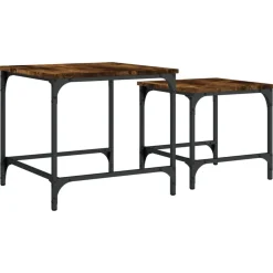 vidaXL Tables basses gigognes 2 pcs chêne fumé bois d'ingénierie