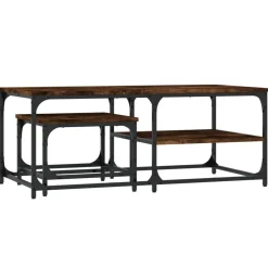 vidaXL Tables basses gigognes 2 pcs chêne fumé bois d'ingénierie
