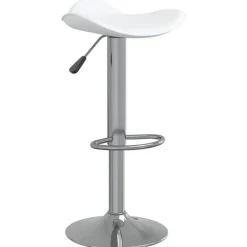 vidaXL Tabouret de bar Blanc Acier chromé et cuir artificiel
