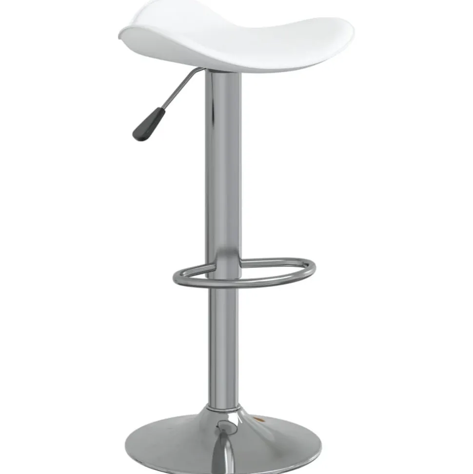 vidaXL Tabouret de bar Blanc Acier chromé et cuir artificiel