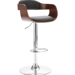 vidaXL Tabouret de bar Contreplaqué et tissu gris