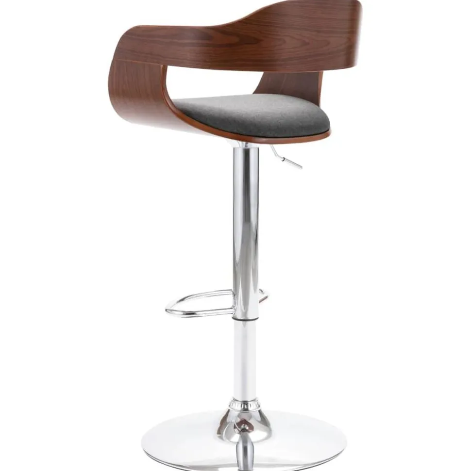 vidaXL Tabouret de bar Contreplaqué et tissu gris