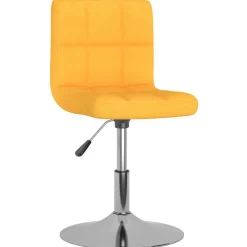 vidaXL Tabouret de bar pivotant Jaune Tissu