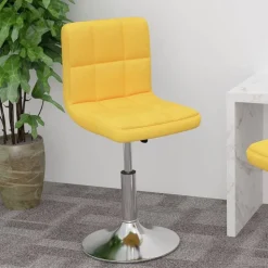 vidaXL Tabouret de bar pivotant Jaune Tissu