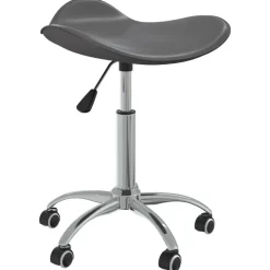 vidaXL Tabouret de salon et spa Gris Similicuir
