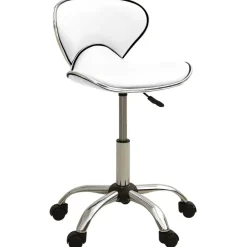 vidaXL Tabouret de salon et spa Blanc Similicuir