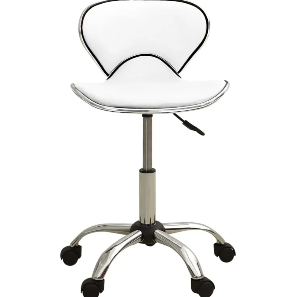 vidaXL Tabouret de salon et spa Blanc Similicuir