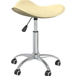 vidaXL Tabouret de salon et spa Crème Similicuir