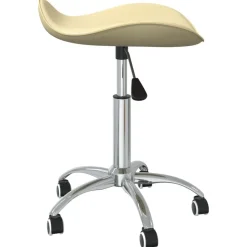 vidaXL Tabouret de salon et spa Crème Similicuir