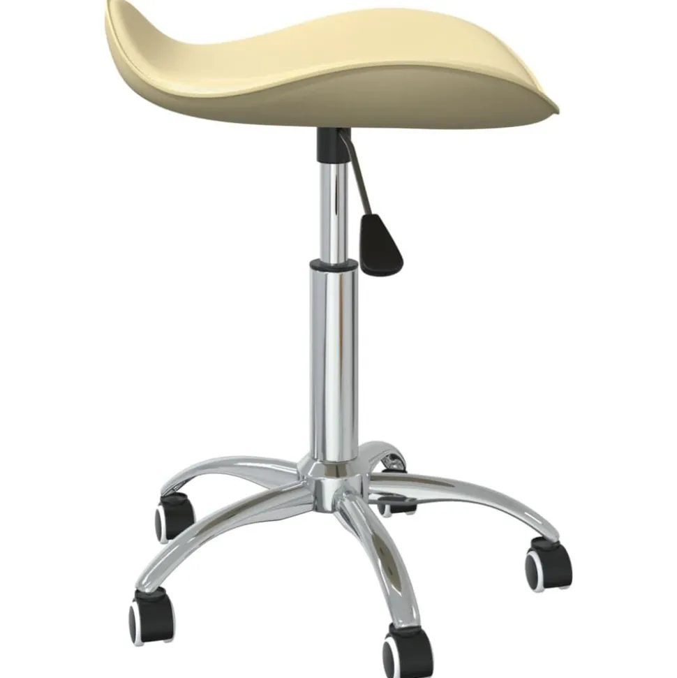 vidaXL Tabouret de salon et spa Crème Similicuir
