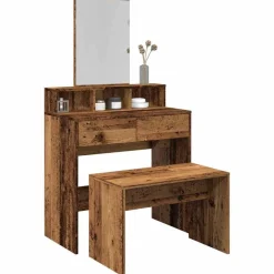 vidaXL Tabouret de toilette vieux bois 70x35x45 cm bois d'ingénierie