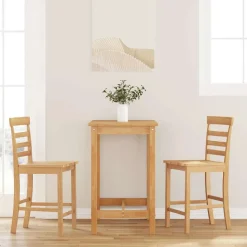 VidaXL Tabourets de bar 2 pcs naturel bois massif d'hévéa