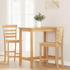 VidaXL Tabourets de bar 2 pcs naturel bois massif d'hévéa