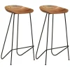 vidaXL Tabourets de bar lot de 2 bois d'acacia massif