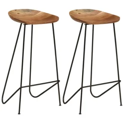 vidaXL Tabourets de bar lot de 2 bois d'acacia massif