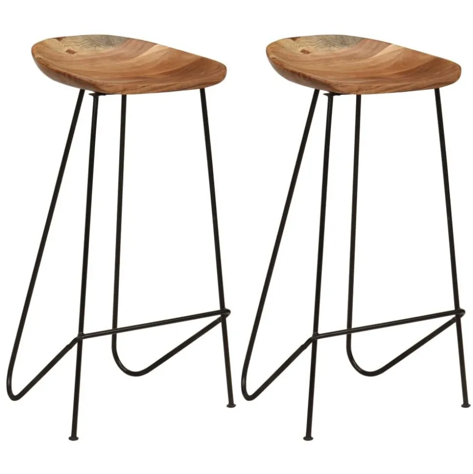 vidaXL Tabourets de bar lot de 2 bois d'acacia massif