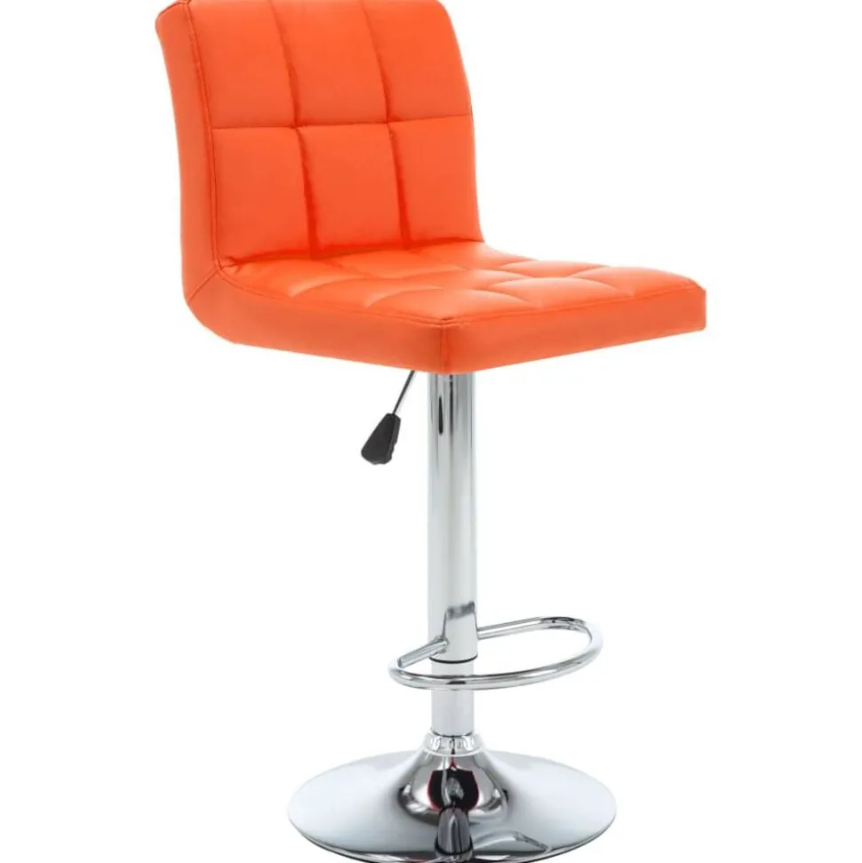 vidaXL Tabourets de bar lot de 2 orange similicuir