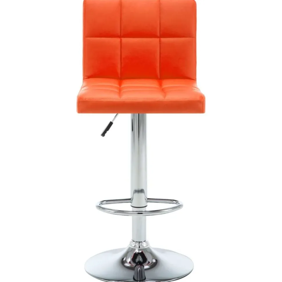 vidaXL Tabourets de bar lot de 2 orange similicuir