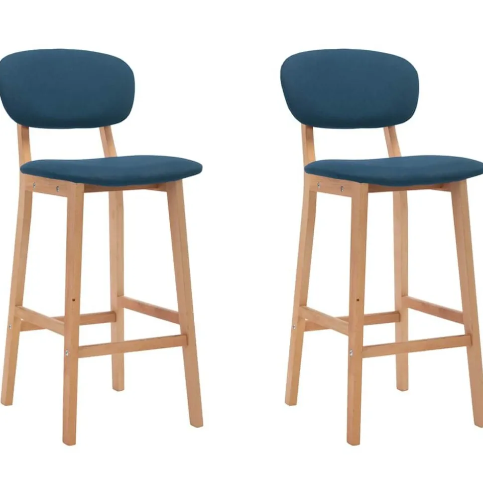 vidaXL Tabourets de bar lot de 2 bleu tissu