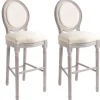 vidaXL Tabourets de bar lot de 2 blanc lin