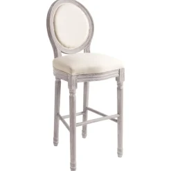 vidaXL Tabourets de bar lot de 2 blanc lin