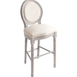vidaXL Tabourets de bar lot de 2 blanc lin