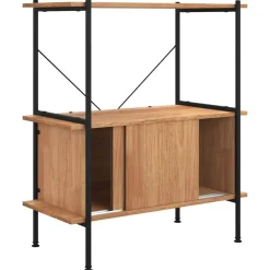 vidaXL Étagère à 3 niveaux armoire 80x40x92 cm Acier bois d'ingénierie