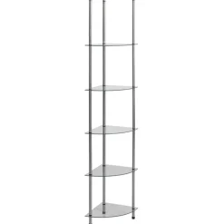 vidaXL Étagère à 6 niveaux Transparent 30x30x160 cm Verre trempé