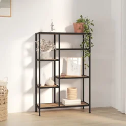 vidaXL Étagère à livres 80x30x120 cm Acier et bois d'ingénierie