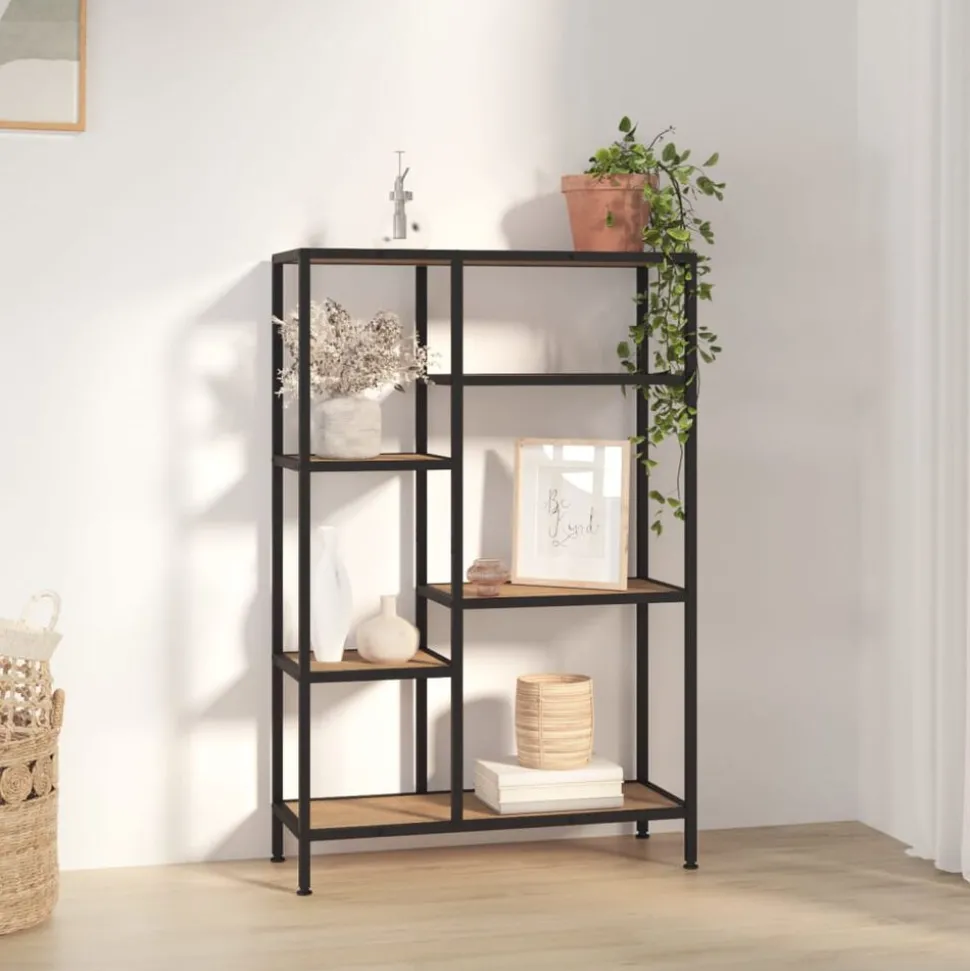vidaXL Étagère à livres 80x30x120 cm Acier et bois d'ingénierie