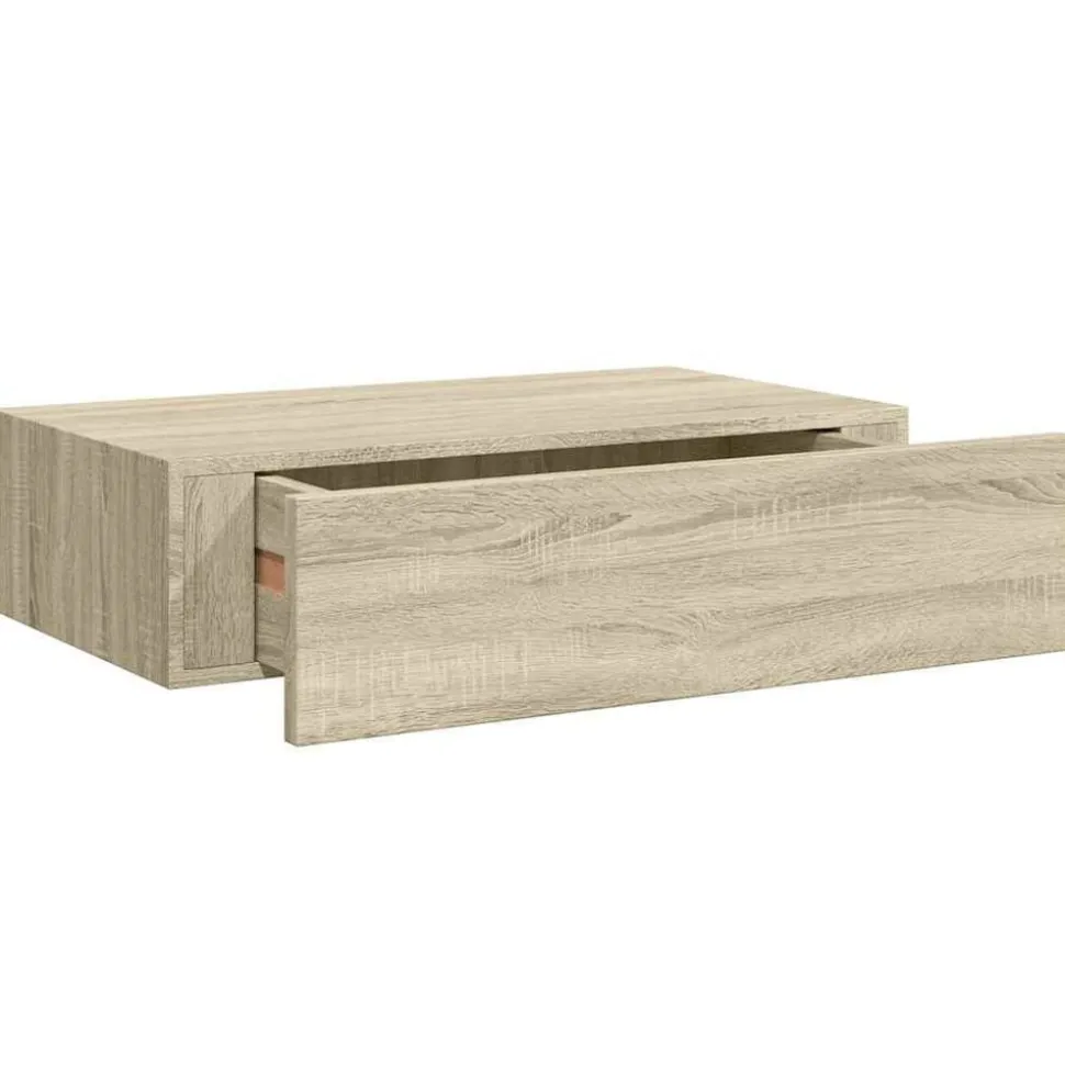 vidaXL Étagère à tiroir murale chêne 40x23,5x10 cm MDF