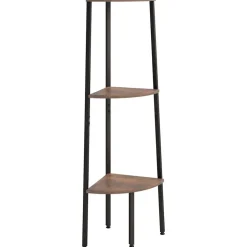 vidaXL Étagère d'angle 3 niveaux Marron foncé et noir 45,5x31,5x120 cm