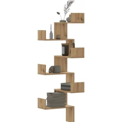 vidaXL Étagère d'angle murale chêne artisanal bois d'ingénierie