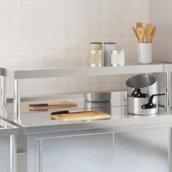 vidaXL Étagère de table de travail 110x30x35 cm inox