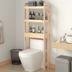 vidaXL Étagère de toilette 63x26x171 cm Bois de pin massif