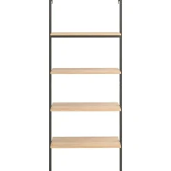 vidaXL Étagère inclinée à 4 niveaux Marron clair et noir 64x35x152,5cm