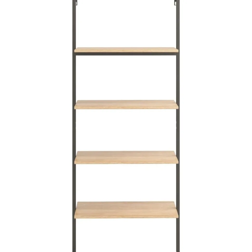 vidaXL Étagère inclinée à 4 niveaux Marron clair et noir 64x35x152,5cm